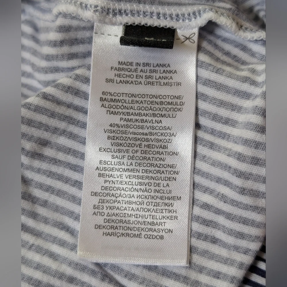 Lauren Ralph Lauren Striped Button-Up Pajama Set - Navy & White XL - Picture 8 of 9